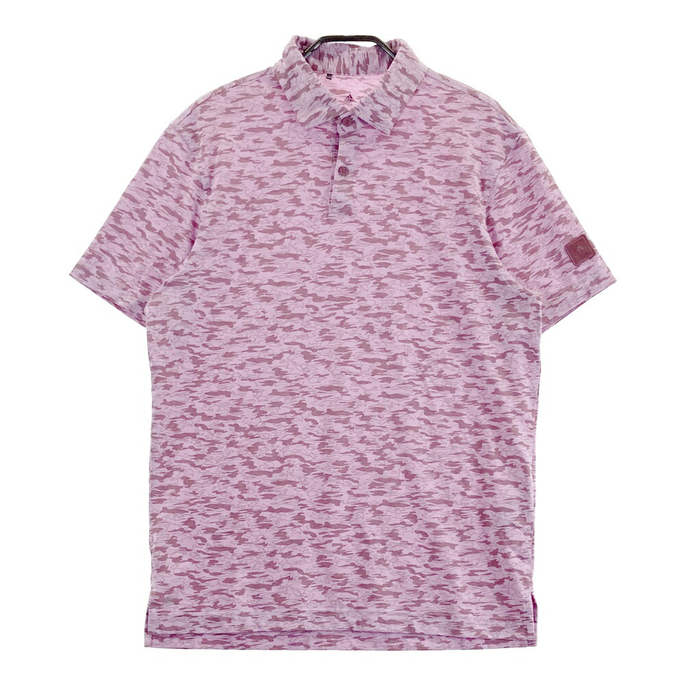 ADIDAS GOLF アディダスゴルフ HF9038 半袖ポロシャツ ボタンダウン 総柄 ピンク系 S 【中古】ゴルフウェア メンズ 4,277円
