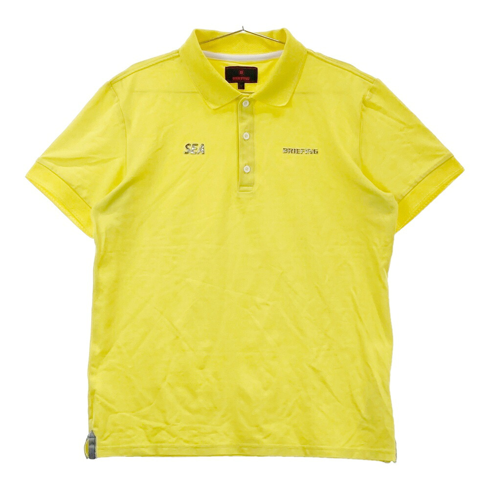 BRIEFING GOLF ブリーフィング &times;WIND AND SEA 半袖ポロシャツ イエロー系 L 【中古】ゴルフウェア メンズ｜中古ゴルフウェア通販STST