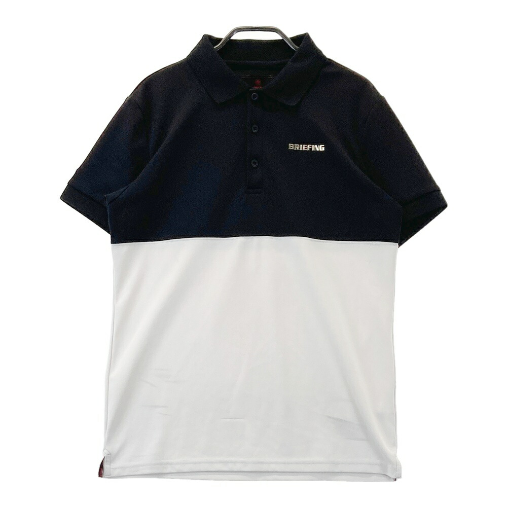 BRIEFING - 【超美品】ブリーフィング 半袖ポロシャツ ネイビー×レッド ステッチ 胸ロゴ メンズ M ゴルフウェア BRIEFING BRIEFING - 【超美品】ブリーフィング 半袖ポロシャツ ネイビー