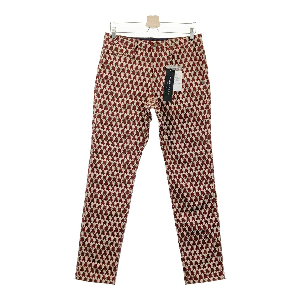 ST ANDREWS セントアンドリュース 2022年 ストレッチパンツ 総柄 ブラウン系 M 【中古】ゴルフウェア メンズ