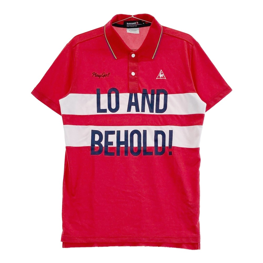LE COQ GOLF ルコックゴルフ 半袖ポロシャツ レッド系 M 【中古】ゴルフウェア メンズ