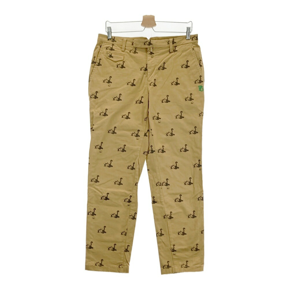 PEARLY GATES パーリーゲイツ ×FELIX ストレッチパンツ フィリックス 総柄 ベージュ系 4 【中古】ゴルフウェア メンズ