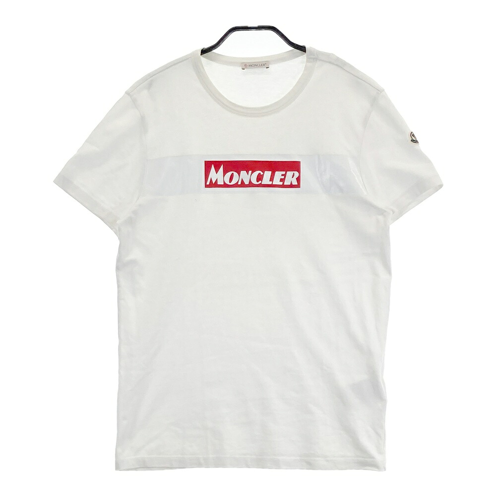 MONCLER モンクレール E20918048450 半袖Tシャツ ボックスロゴ ホワイト系 S 【中古】メンズ
