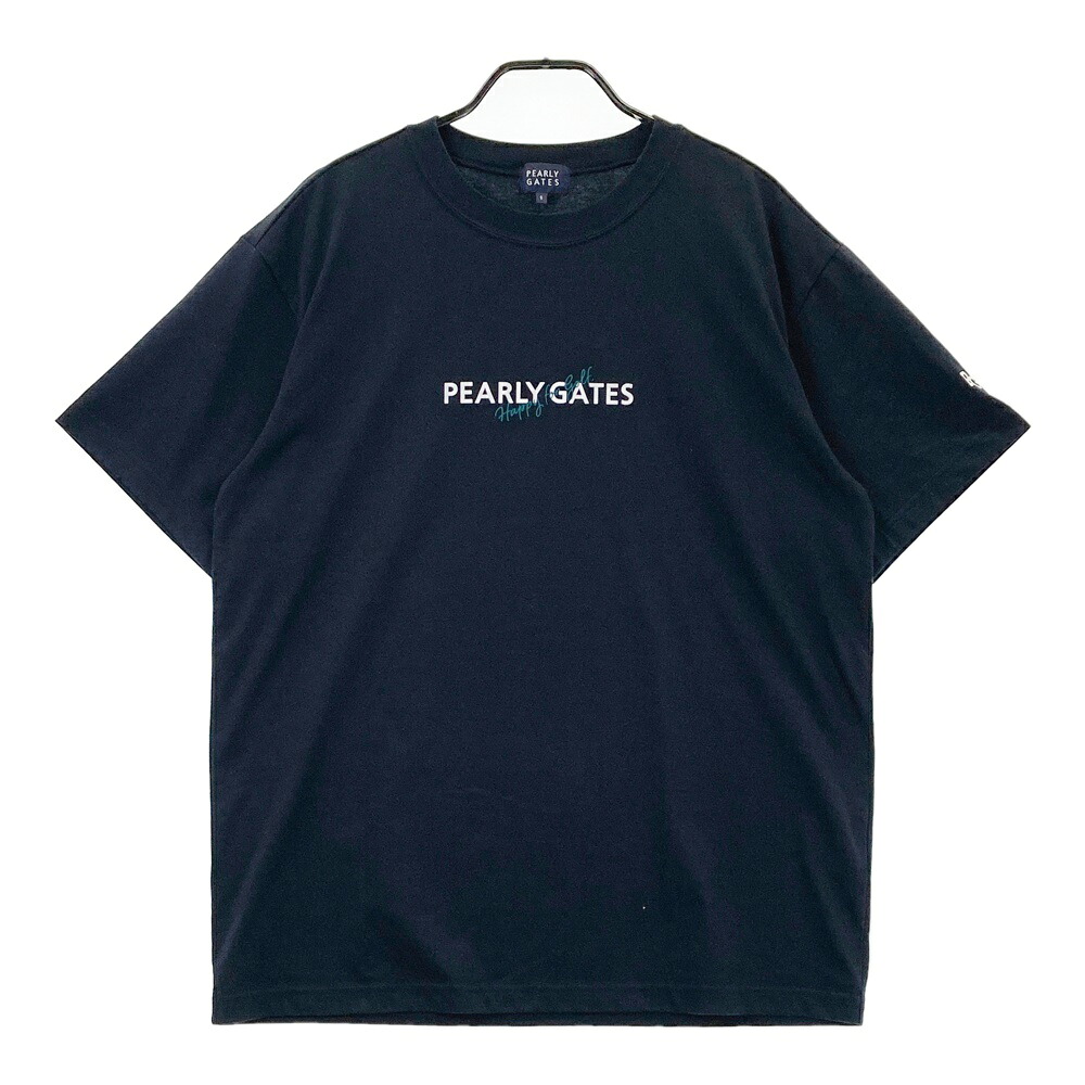 PEARLY GATES パーリーゲイツ 2024年モデル 半袖Tシャツ プリント ネイビー系 6 【中古】ゴルフウェア メンズ