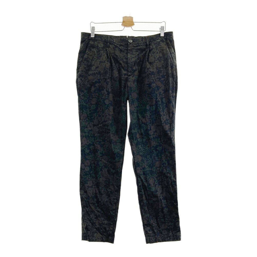 ST ANDREWS セントアンドリュース ストレッチパンツ 花 総柄 ブラック系 LL 【中古】ゴルフウェア メンズ