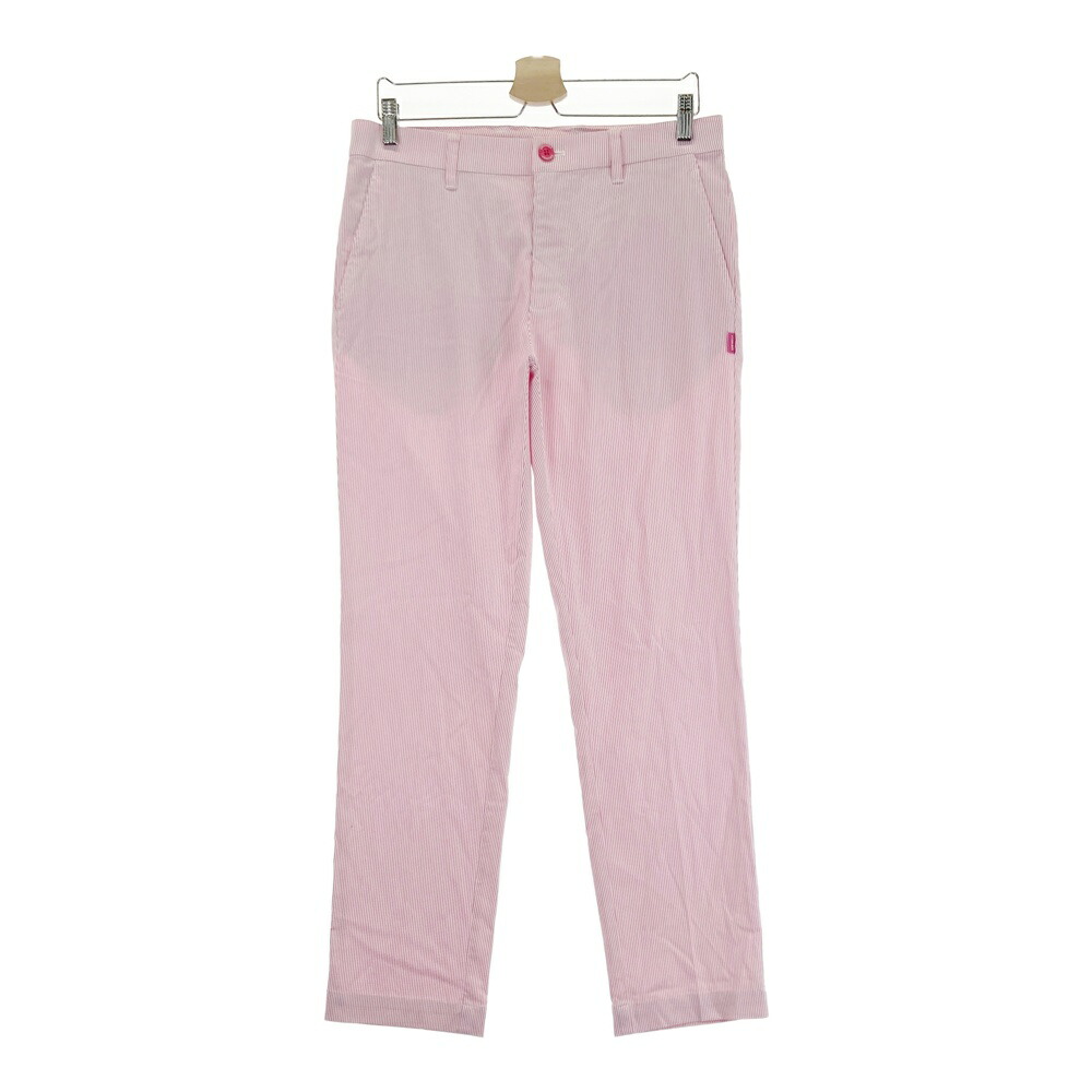 23区GOLF ニジュウサンクゴルフ ロングパンツ ストライプ柄 ピンク系 82 【中古】ゴルフウェア メンズ