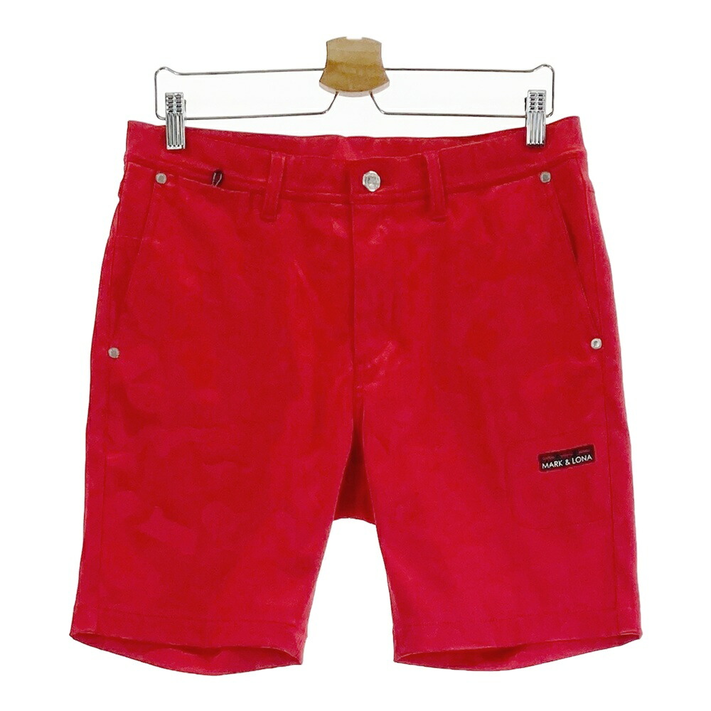 MARK&LONA マークアンドロナ ハーフパンツ カモフラ柄 レッド系 46 【中古】ゴルフウェア メンズ