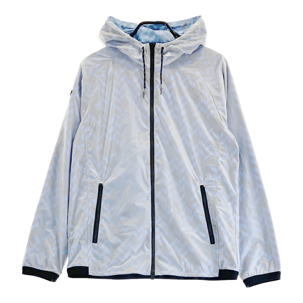 HERG1　エルグワン フード付 ジップジャケット 裏メッシュ 総柄 ホワイト系 3 【中古】ゴルフウェア メンズ｜中古ゴルフウェア通販STST