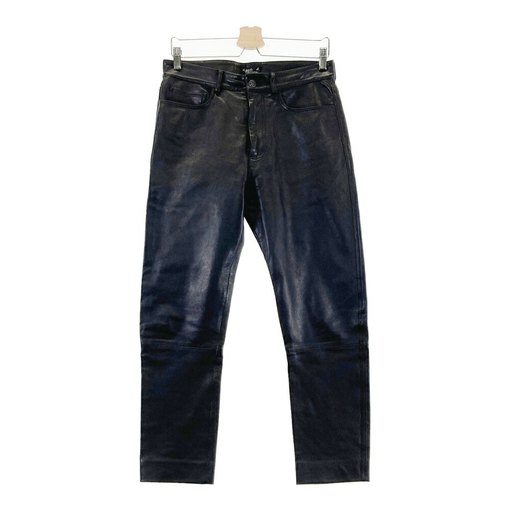 agnes b. アニエスベー　クロップドパンツ　羊革　レザーパンツ　七分丈 2025年最新】Yahoo!オークション -アニエス レザーパンツの中古