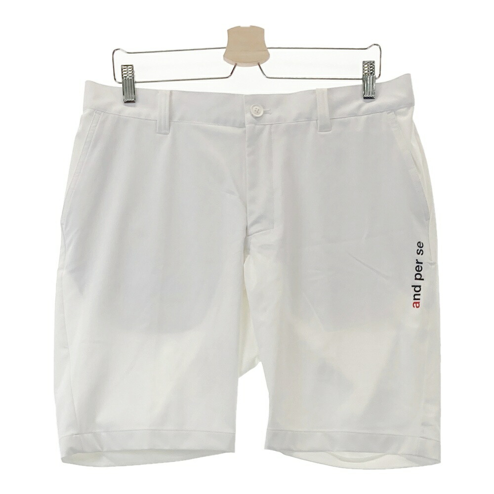 and per se アンパスィ　ショートパンツ　ゴルフ　ズボン　ロゴ　ホワイト and per se アンパスィ ショートパンツ ゴルフウェア メンズ 春夏用 白