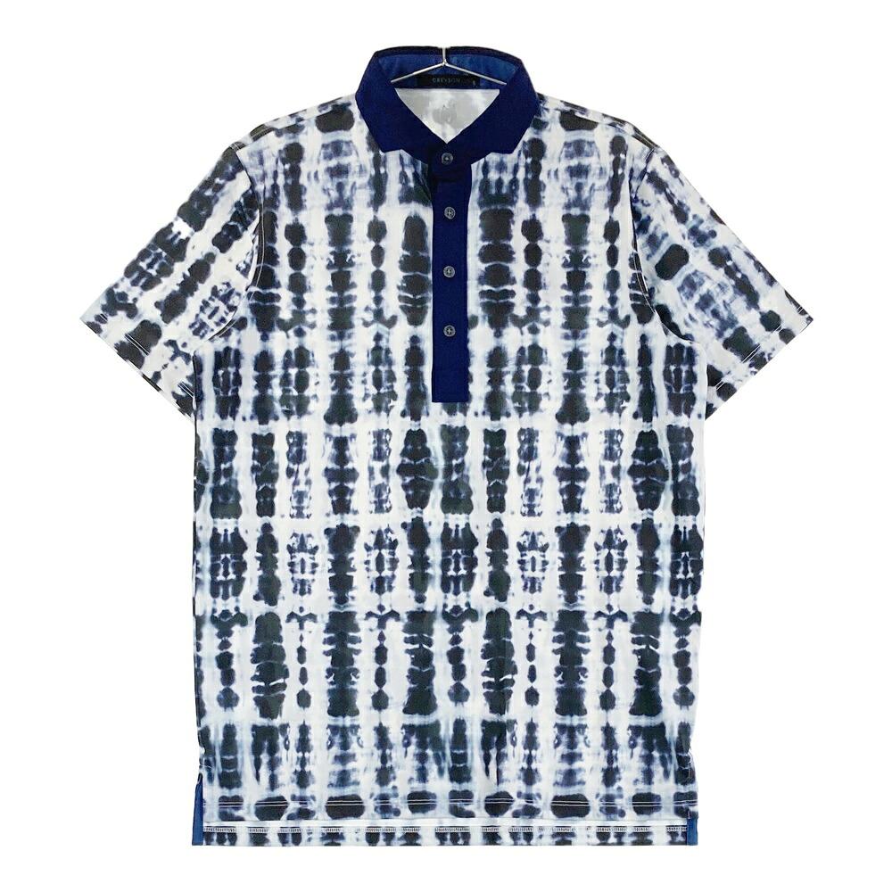 GREYSON グレイソン MSP24K03 半袖ポロシャツ SHIBORI ブルー系 S 【中古】ゴルフウェア メンズ