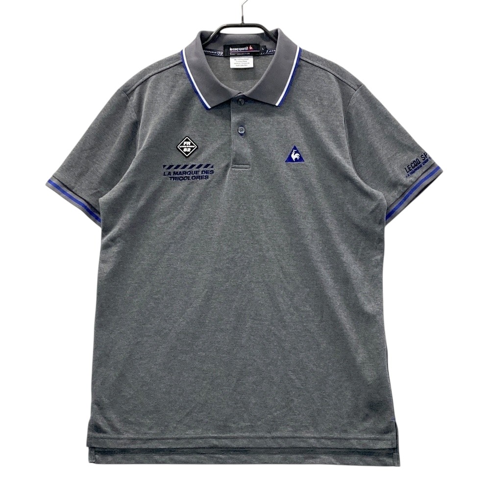 LE COQ GOLF ルコックゴルフ 半袖ポロシャツ グレー系 L 【中古】ゴルフウェア メンズ