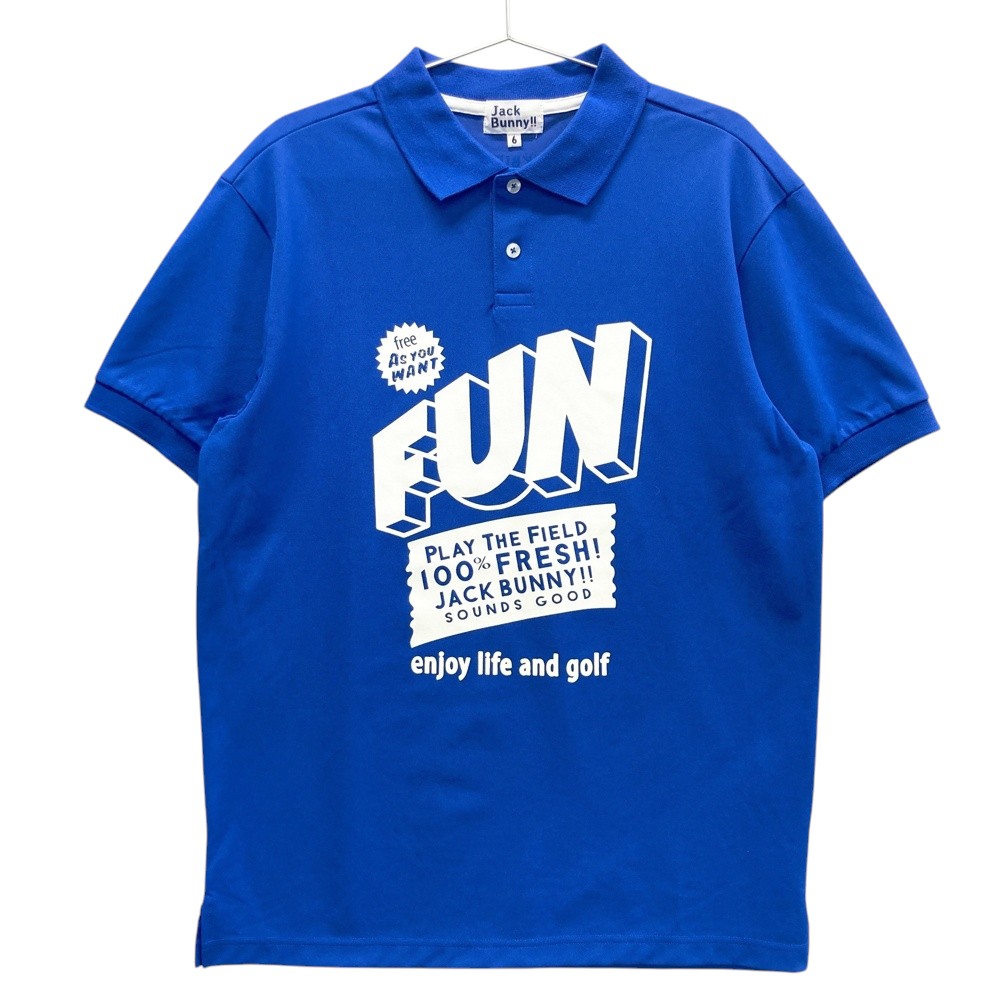 JACK BUNNY ジャックバニー 半袖ポロシャツ ブルー系 6 【中古】ゴルフウェア メンズ