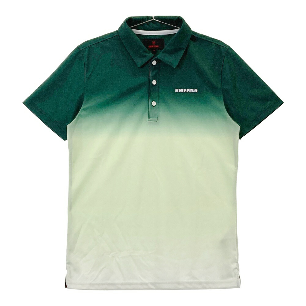 BRIEFING GOLF ブリーフィング 2023年モデル 半袖ポロシャツ グラデーション柄 グリーン系 M 【中古】ゴルフウェア メンズ