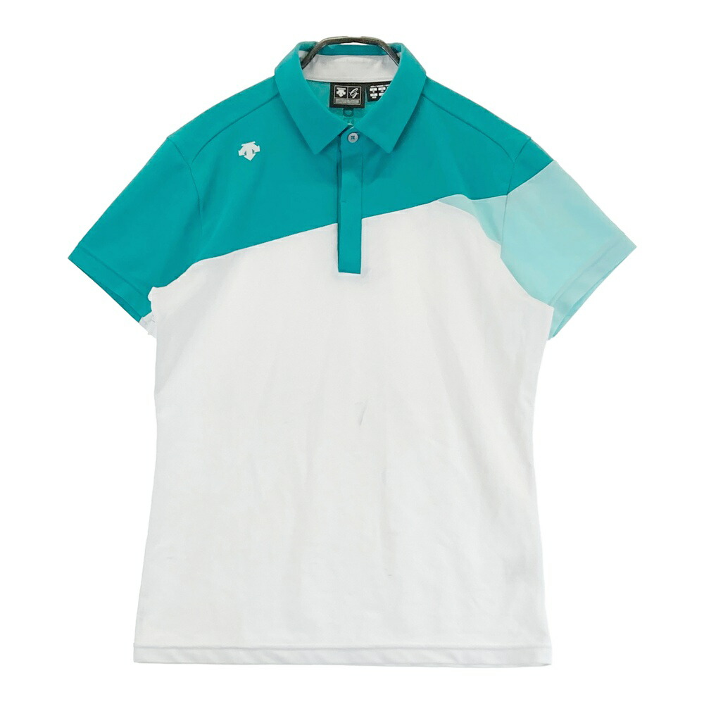 DESCENTE GOLF デサントゴルフ 半袖ポロシャツ ホワイト系 M 【中古】ゴルフウェア メンズ