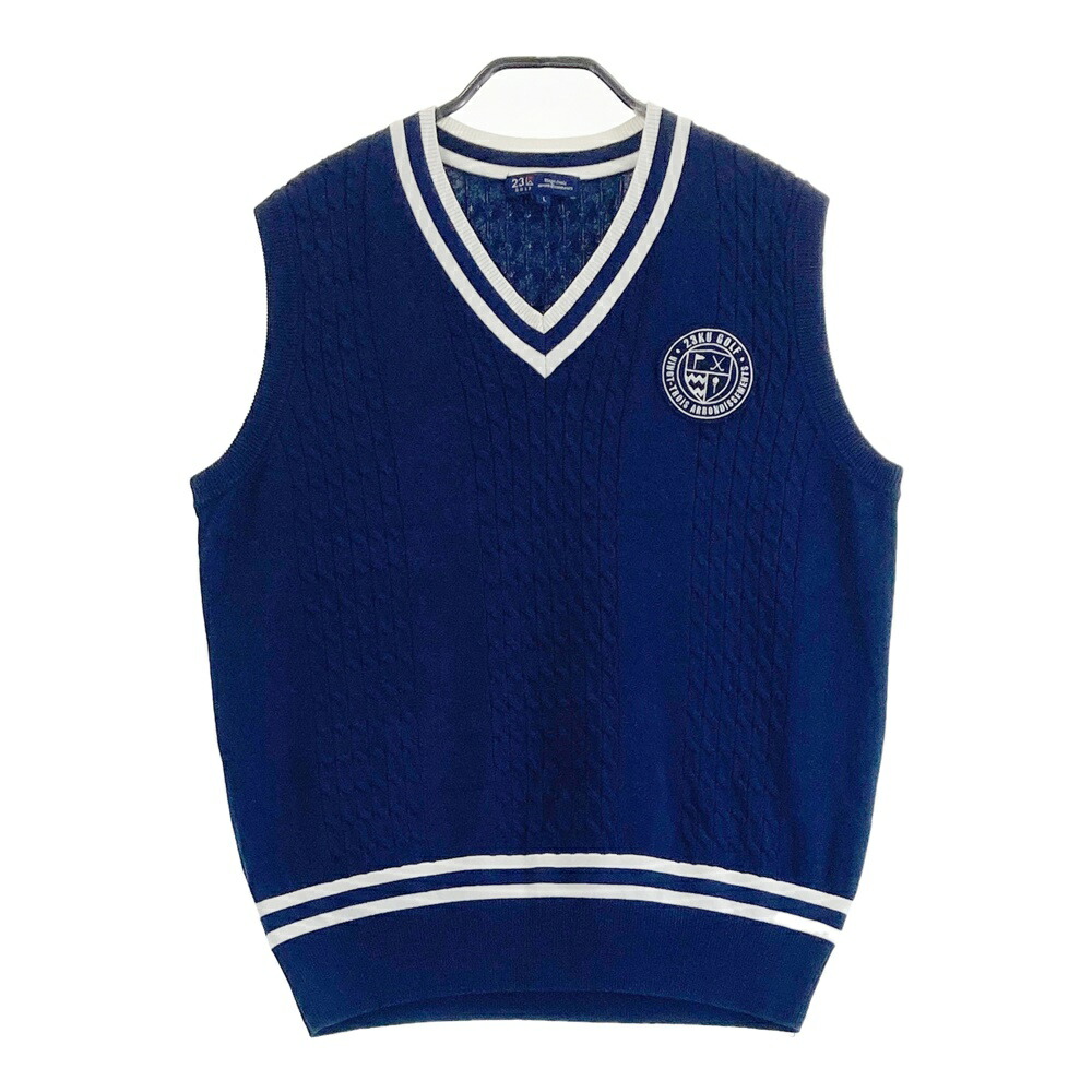 楽天市場】23区ゴルフ ニットベスト 白×ネイビー Vネック メンズ LL