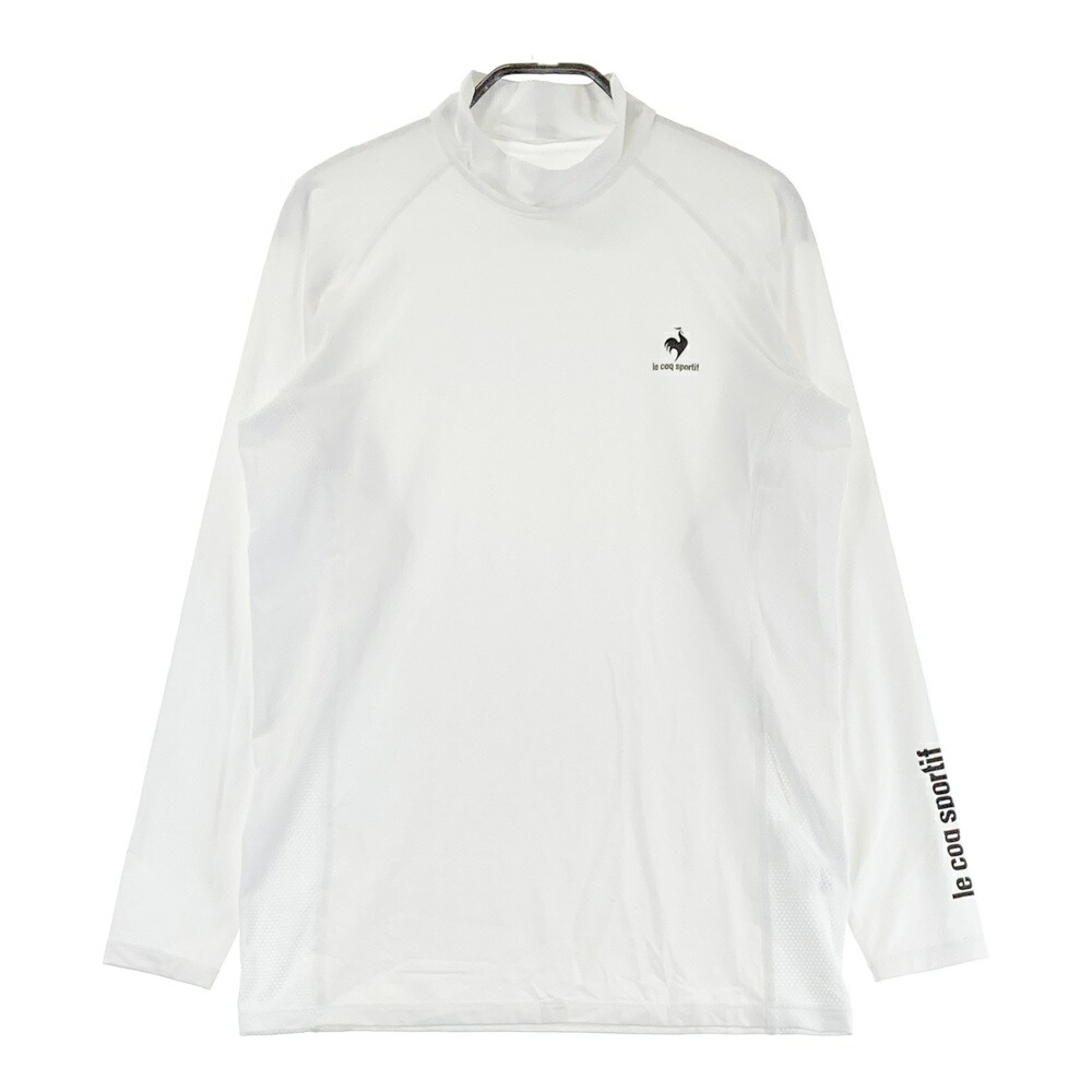 LE COQ GOLF ルコックゴルフ ハイネック 長袖インナーTシャツ ホワイト系 L 【中古】ゴルフウェア メンズ