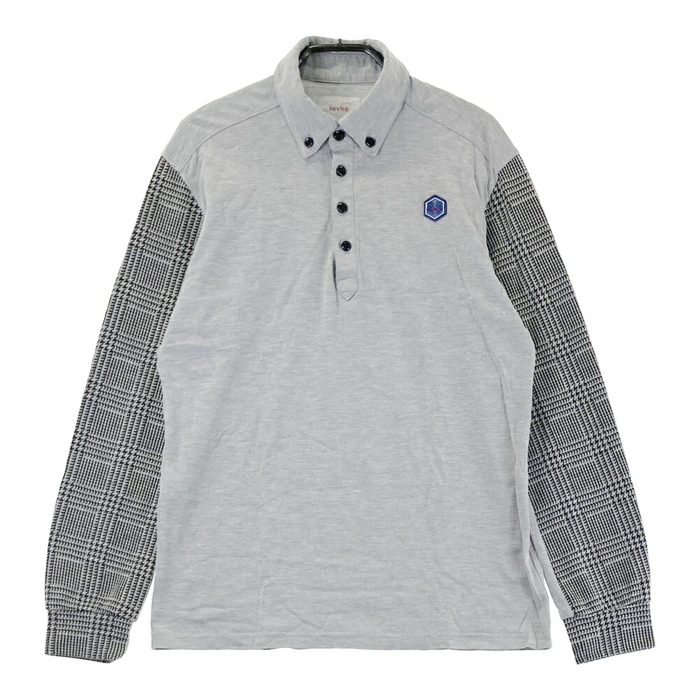 TOVHO トヴホ 長袖ポロシャツ 千鳥柄 グレー系 02 【中古】ゴルフウェア メンズ 5,049円