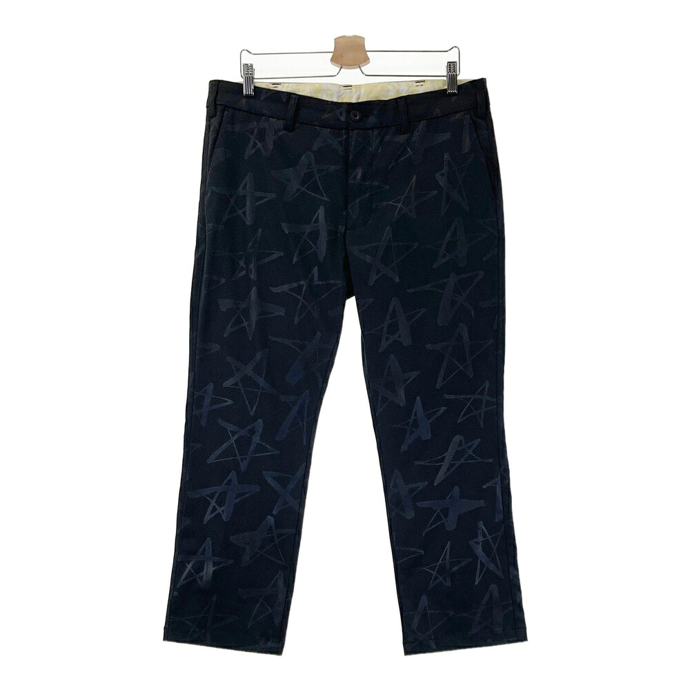 LOUD MOUTH ラウドマウス ロングパンツ ザ　ブロンクス 総柄 ブラック系 XL 【中古】ゴルフウェア メンズ