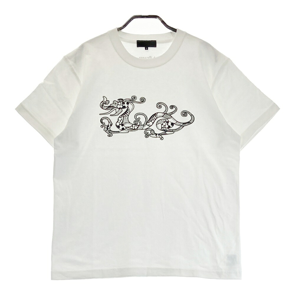 DANCE WITH DRAGON ダンスウィズドラゴン  半袖ティーシャツ  白いこと系 2 【中古】ゴルフお召しもの メンズ ゴルフ-シャツ・ポロシャツ-スポーツ・アウトドア