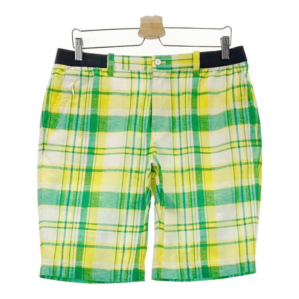 BEAMS GOLF ビームスゴルフ ハーフパンツ チェック イエロー系 50 【中古】ゴルフウェア メンズ