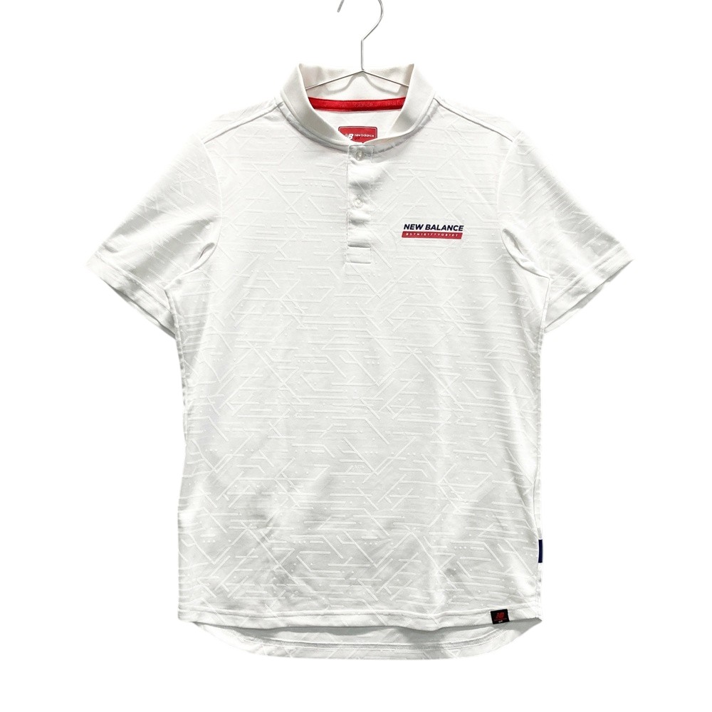 NEW BALANCE GOLF ニューバランス 半袖ポロシャツ 総柄 ホワイト系 4 【中古】ゴルフウェア メンズ