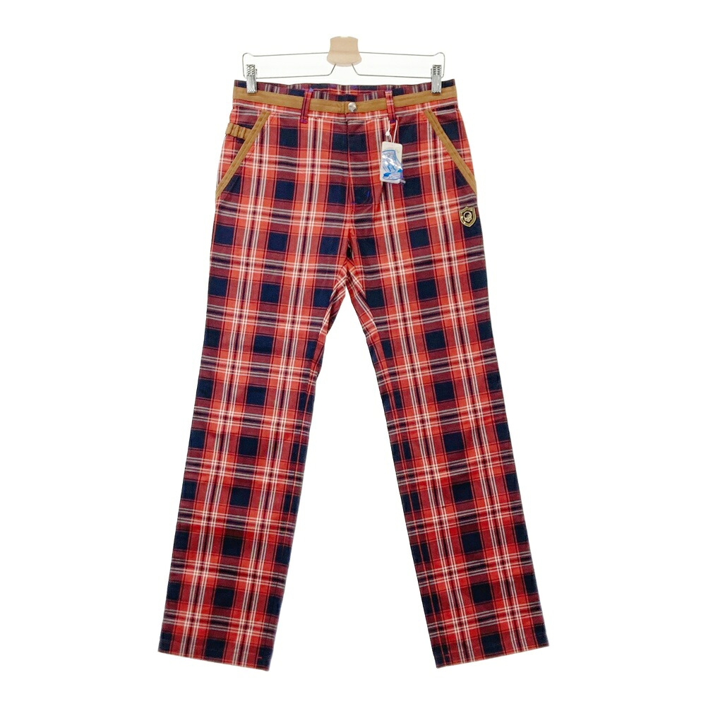 RUSSELUNO ラッセルノ ロングパンツ スパンコール チェック柄 レッド系 M 【中古】ゴルフウェア メンズ｜中古ゴルフウェア通販STST