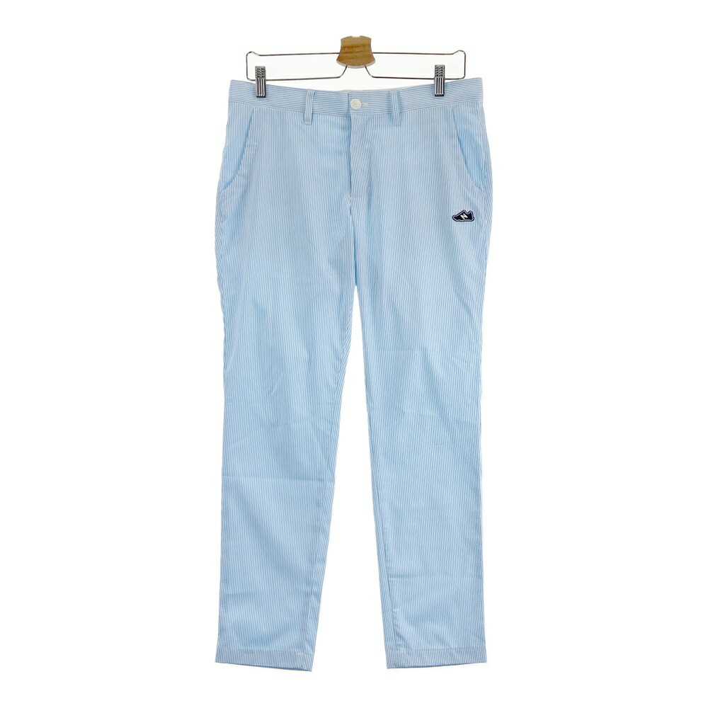 NEW BALANCE GOLF ニューバランス パンツ シアサッカー ストライプ ブルー系 4 【中古】ゴルフウェア メンズ
