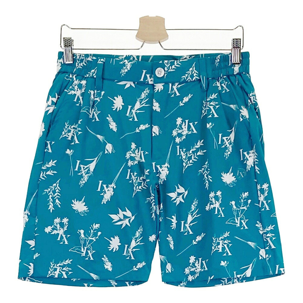 LUXEAKMPLUS リュクスエイケイエムプラス ハーフパンツ 総柄 グリーン系 S 【中古】ゴルフウェア メンズ