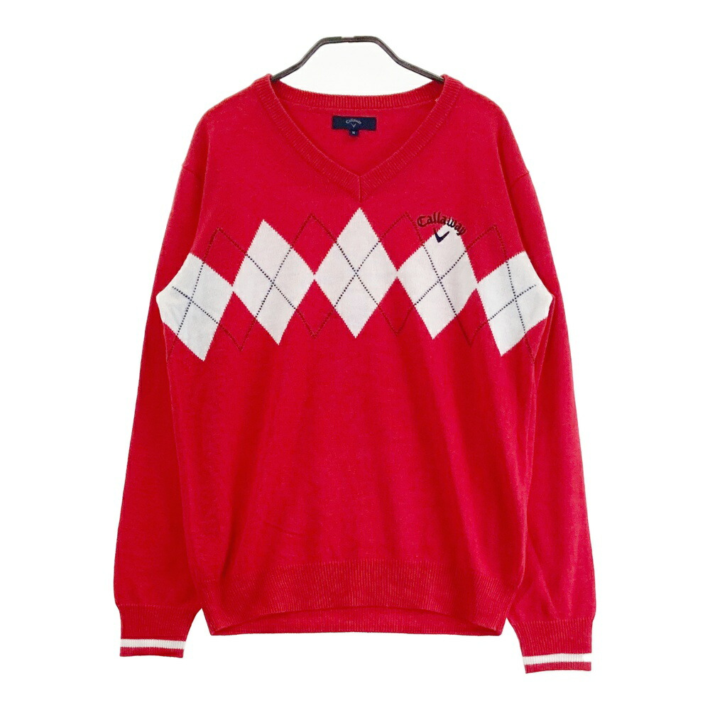 楽天市場】CALLAWAY キャロウェイ Vネック ニットセーター レッド系 L