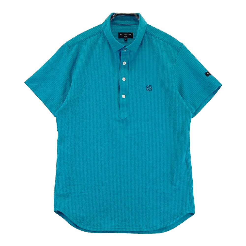 ST ANDREWS セントアンドリュース シアサッカー 半袖ポロシャツ ブルー系 M 【中古】ゴルフウェア メンズ
