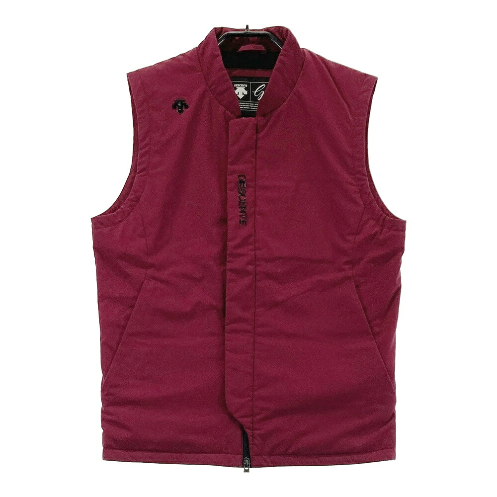DESCENTE GOLF デサントゴルフ ジップ 中綿ベスト パープル系 M 【中古】ゴルフウェア メンズ
