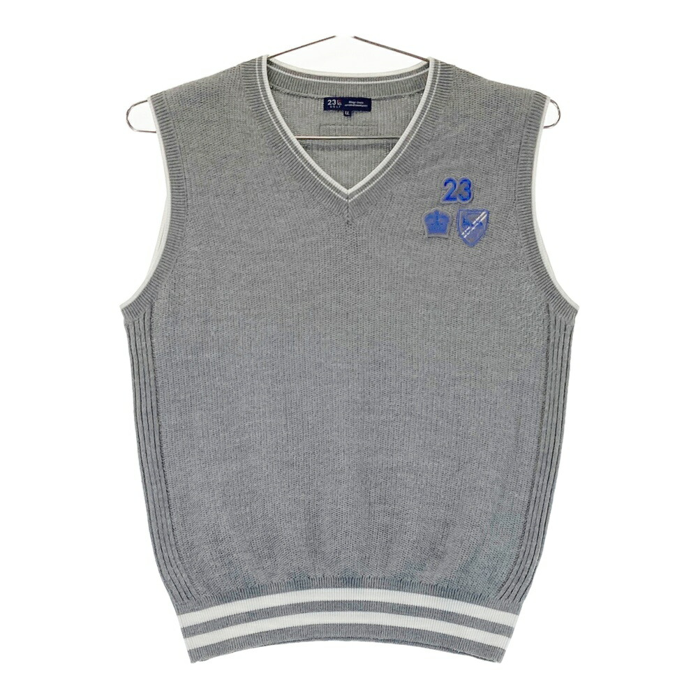 楽天市場】23区ゴルフ ニットベスト 白×ネイビー Vネック メンズ LL