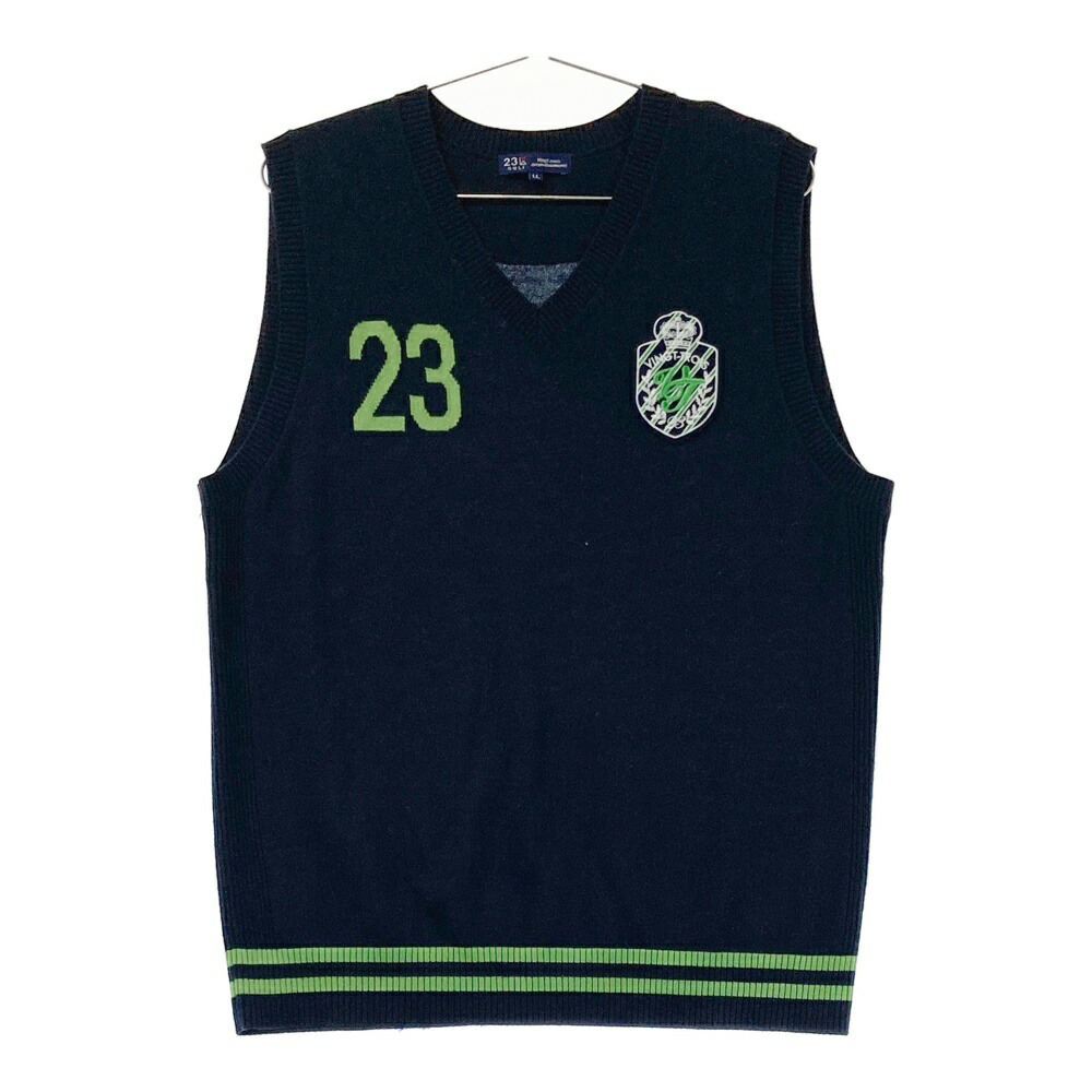 楽天市場】23区ゴルフ ニットベスト 白×ネイビー Vネック メンズ LL