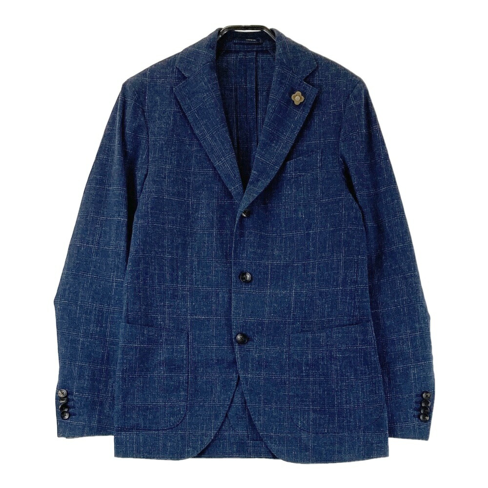 現行LARDINI ラルディーニ テーラードジャケット シルク混 ネイビー 44 LARDINI（ラルディーニ）の「LARDINI / ネイビーブレザー（テーラード