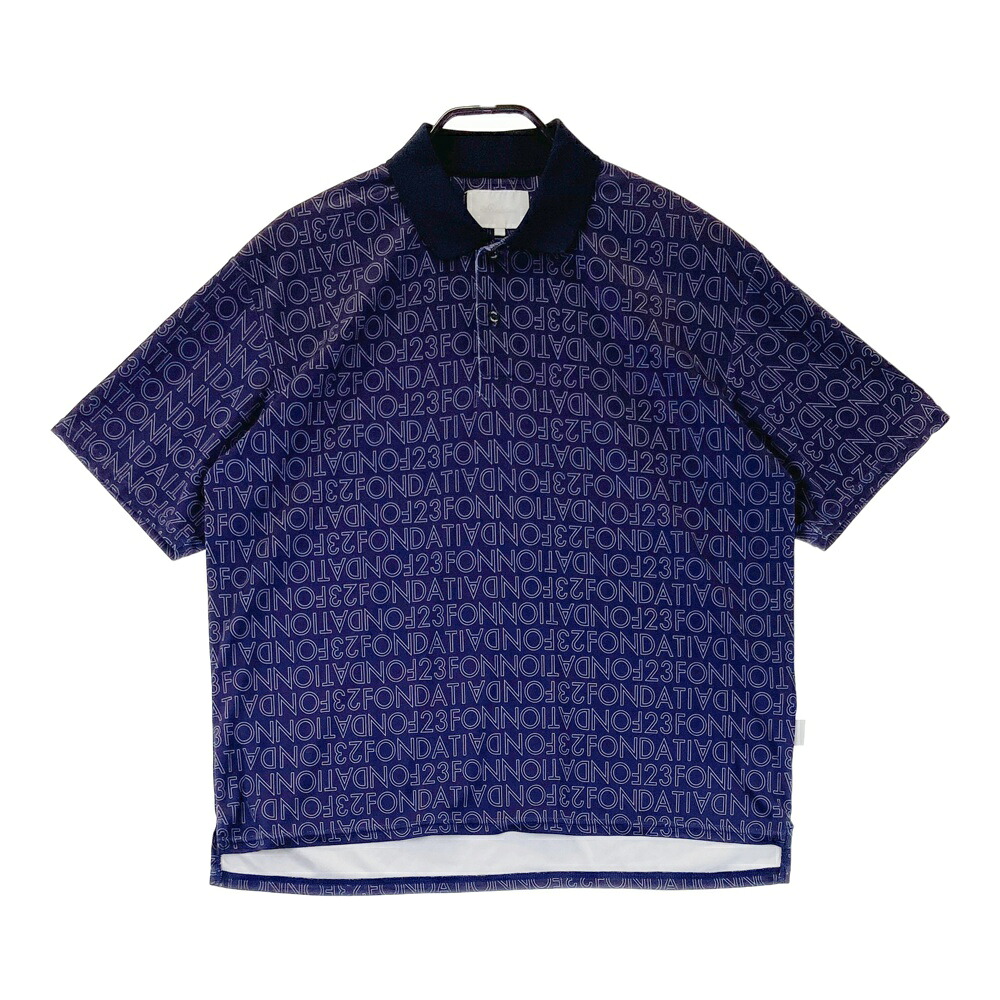 23foundation 23区 半袖ポロシャツ 総柄 パープル系 L 【中古】ゴルフウェア メンズ