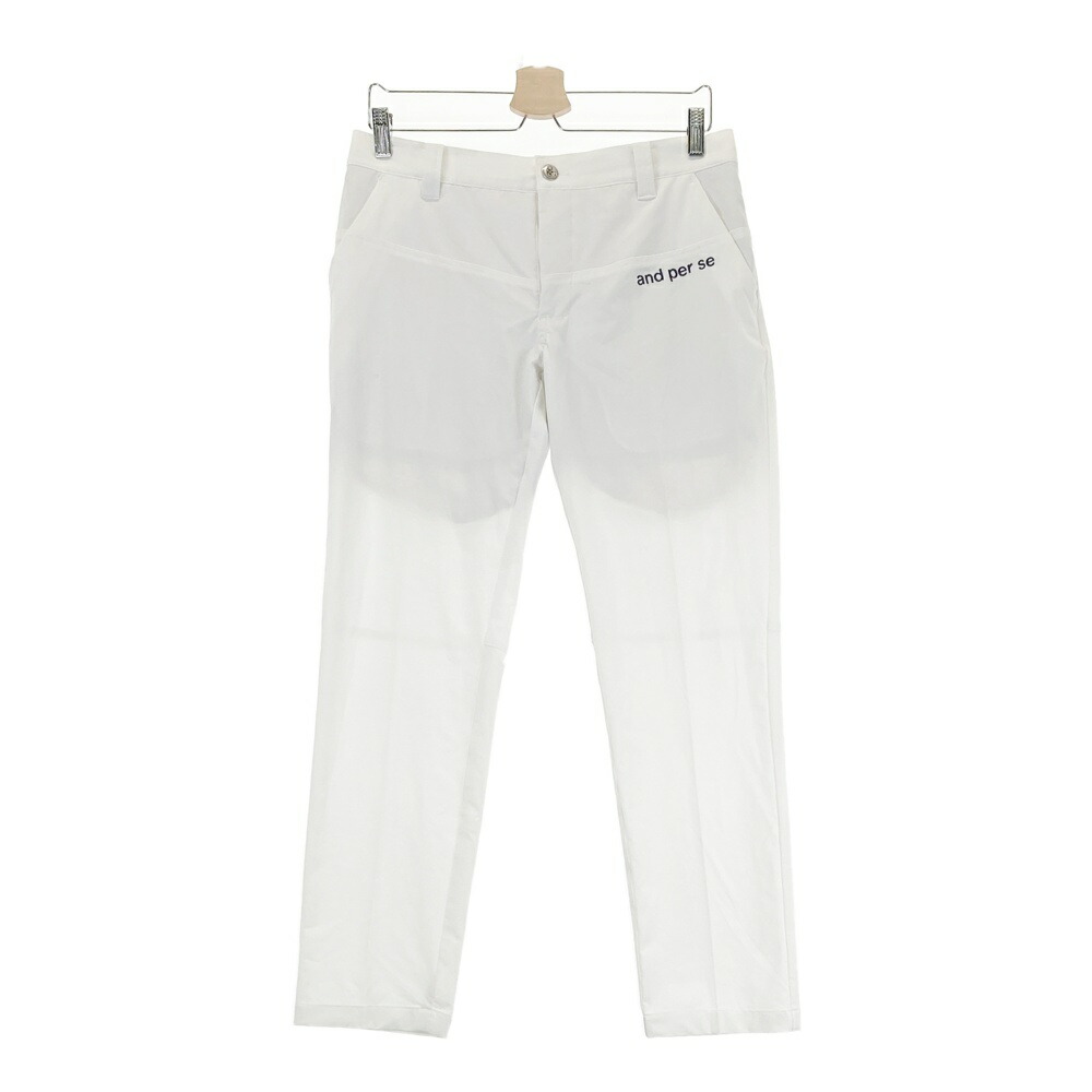 AND PER SE アンパスィ ストレッチパンツ ホワイト系 L 【中古】ゴルフウェア メンズ