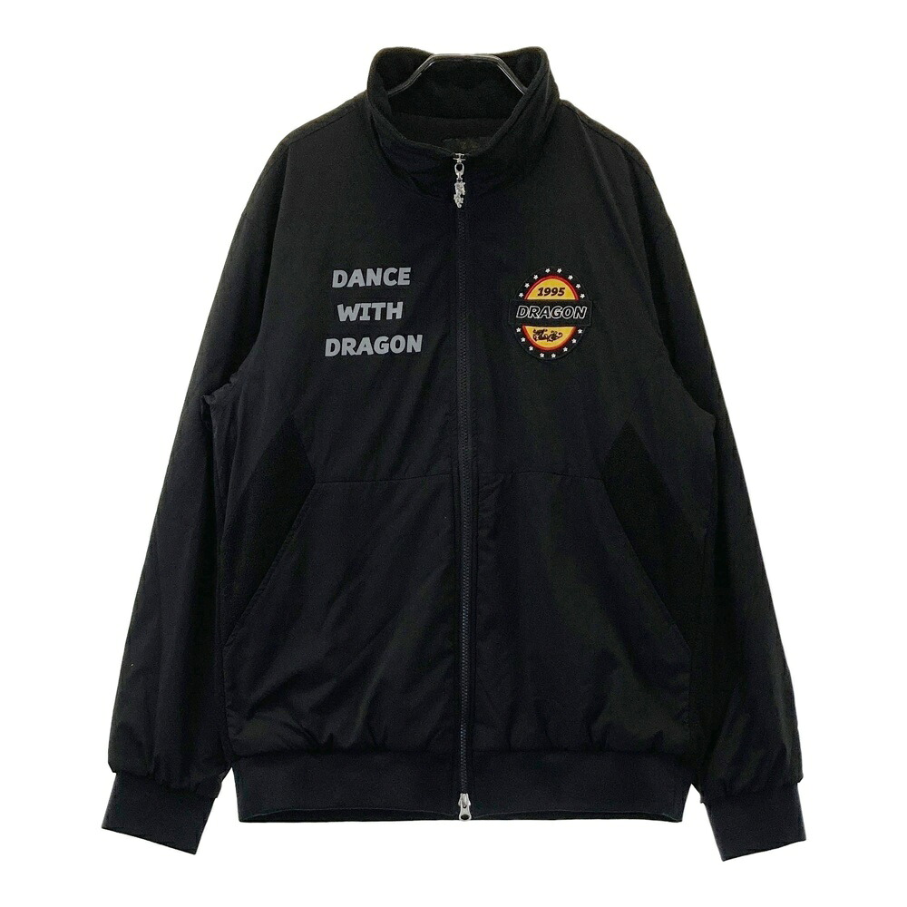 DANCE WITH DRAGON ダンスウィズドラゴン 中綿 ジップジャケット ワッペン ブラック系 5 【中古】ゴルフウェア メンズ|中古ゴルフウェア通販STST