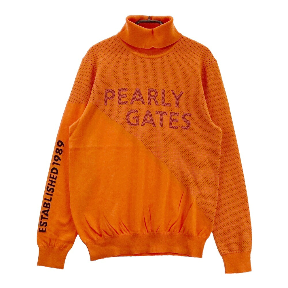 PEARLY GATES パーリーゲイツ 2024年モデル タートルネック ニットセーター オレンジ系 4 【中古】ゴルフウェア メンズ 17,807円