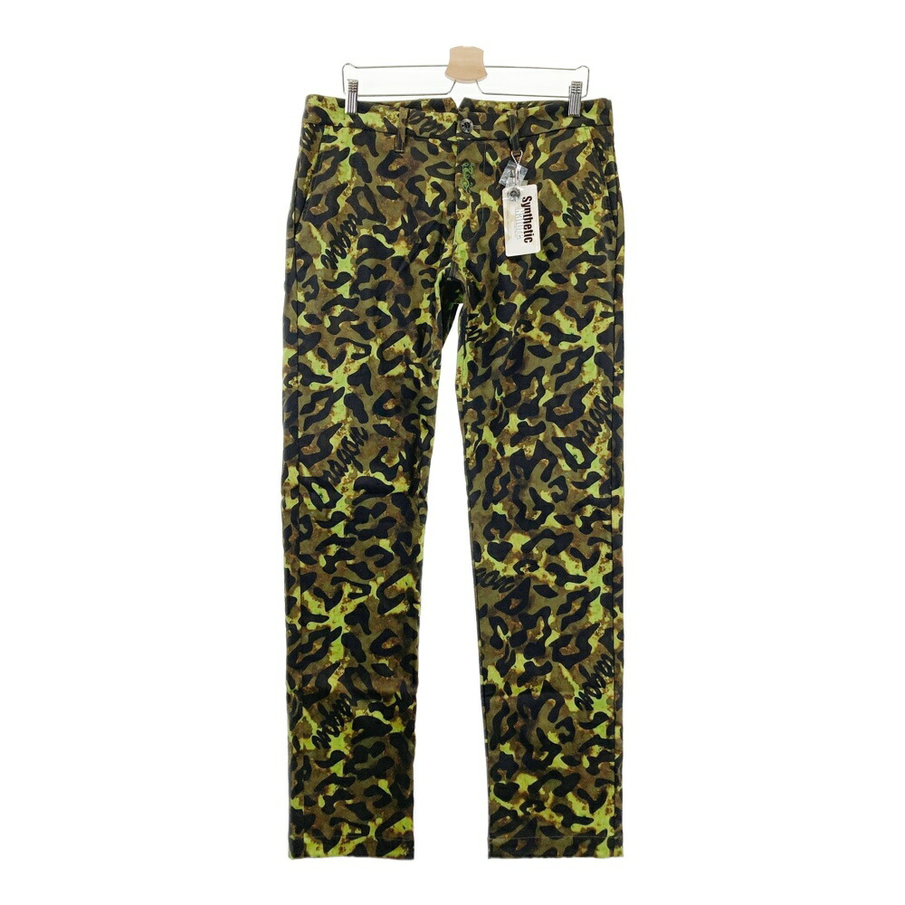 DANCE WITH DRAGON ダンスウィズドラゴン ロングパンツ 総柄 カーキ系 4 【中古】ゴルフウェア メンズ