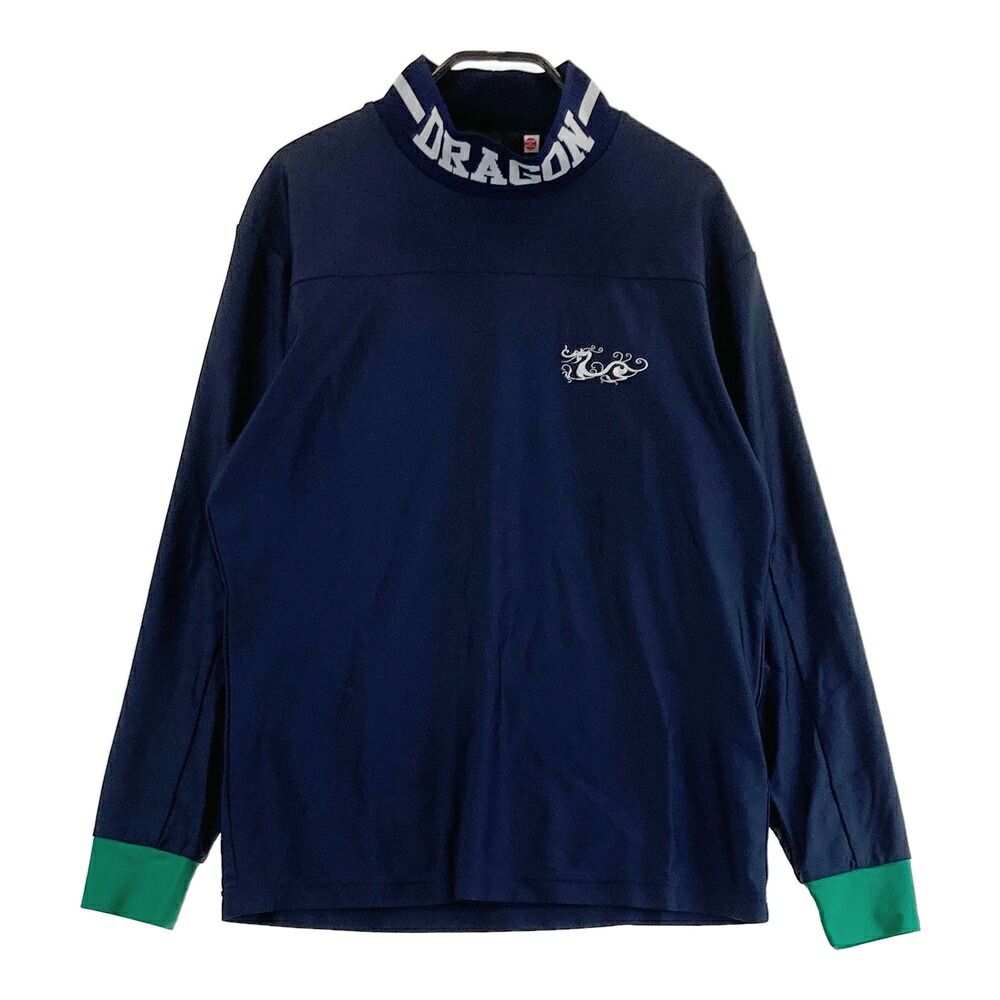 DANCE WITH DRAGON ダンスウィズドラゴン 長袖ハイネックTシャツ ネイビー系 2 【中古】ゴルフウェア メンズ｜中古ゴルフウェア通販STST