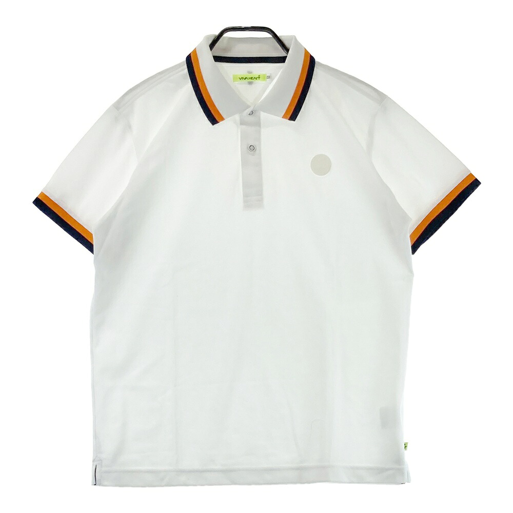 VIVA HEART ビバハート 011-22340 半袖ポロシャツ ホワイト系 52 【中古】ゴルフウェア メンズ