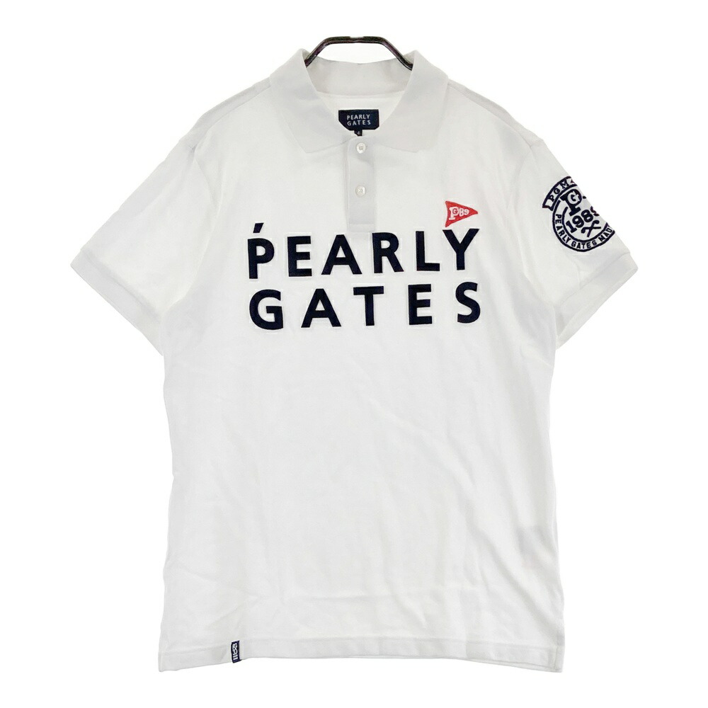 PEARLY GATES パーリーゲイツ 30周年 半袖ポロシャツ ホワイト系 4 【中古】ゴルフウェア メンズ