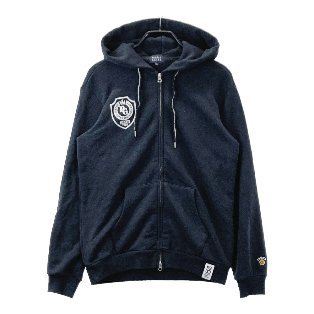 楽天市場】【美品】パーリーゲイツ ジップパーカー 白×ネイビー