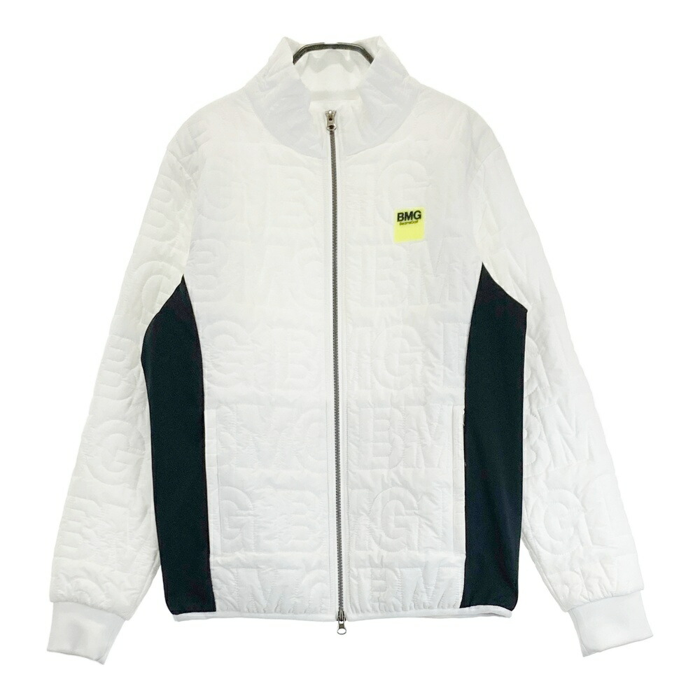 ビームスゴルフ　ニットジップ　ジャケット　シルク混　切替　中綿　ロゴ刺繍 ビームスゴルフ ニットジップ ジャケット シルク混 切替 中綿 ロゴ刺繍