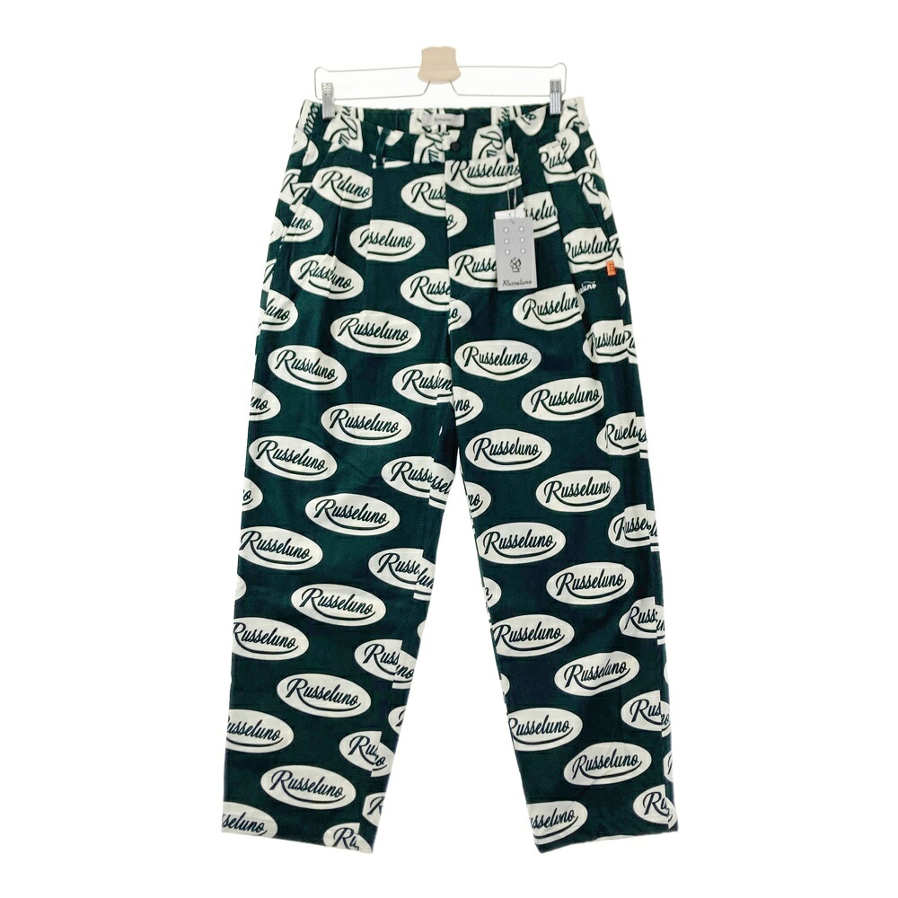 RUSSELUNO ラッセルノ ;2023年 ロングパンツ ロゴ総柄 グリーン系 M/L 【中古】ゴルフウェア メンズ 17,107円