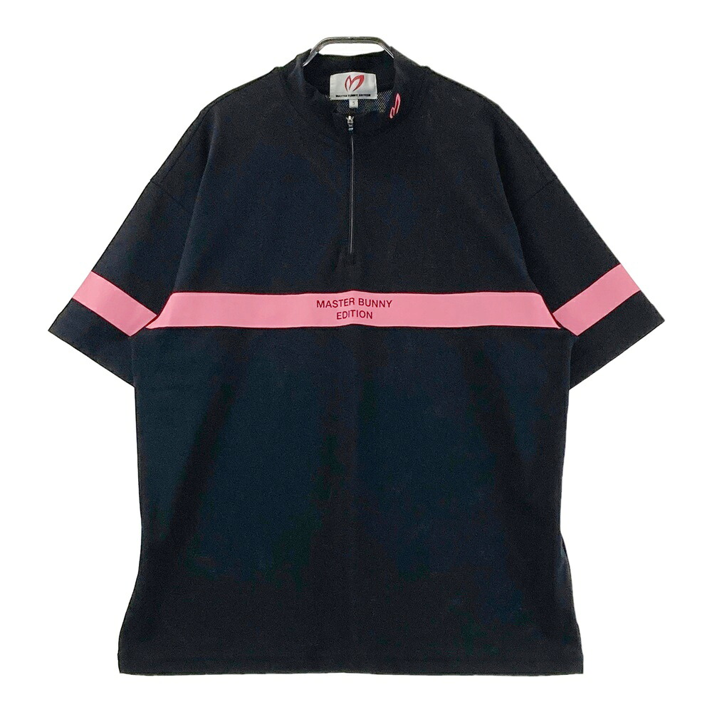 MASTER BUNNY EDITION マスターバニーエディション 2025年モデル ハーフジップ 半袖Tシャツ ブラック系 5 【中古】ゴルフウェア メンズ