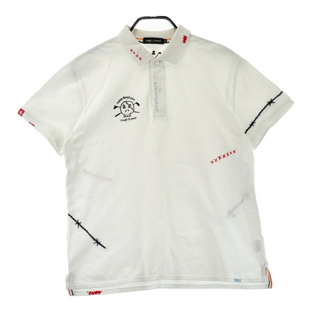 楽天市場】ラフアンドスウェル 半袖ポロシャツ 白×レッド バックロゴ