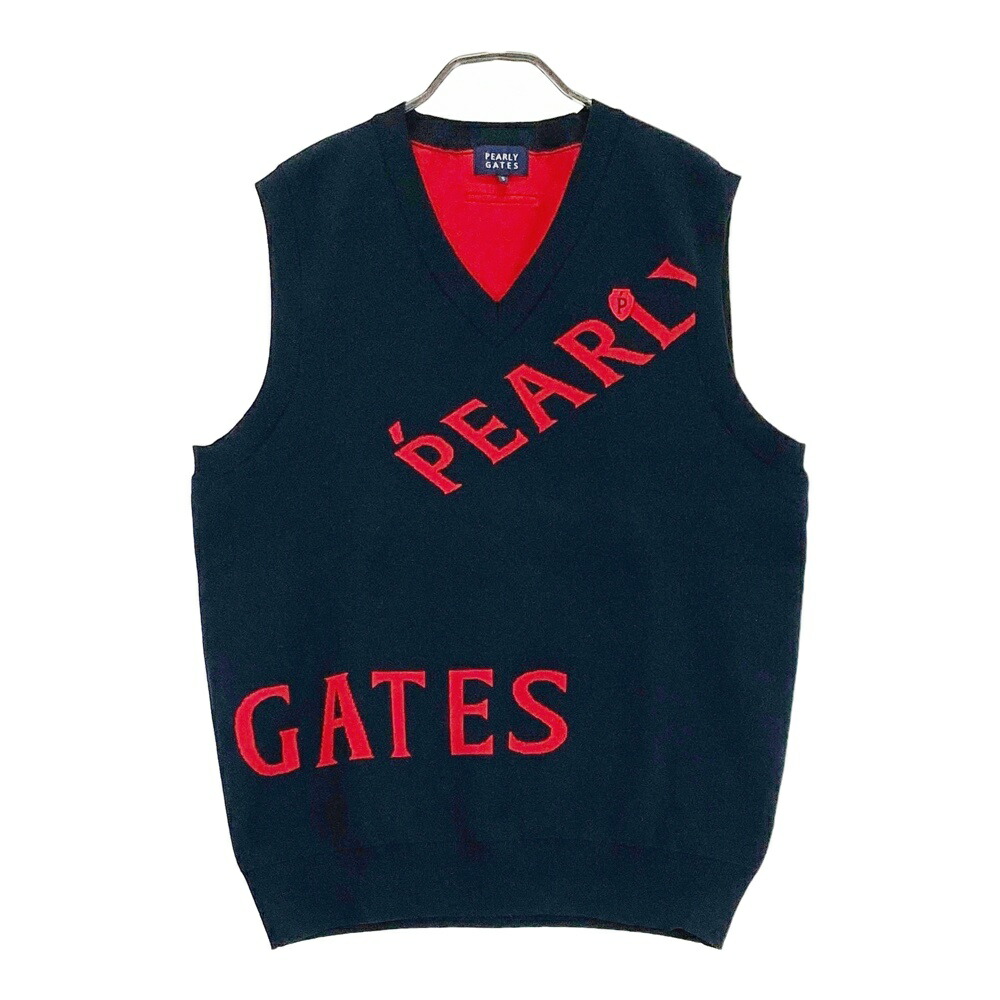 PEARLY GATES パーリーゲイツ 2022年 ニットベスト メゾンロゴ ネイビー系 5 【中古】ゴルフウェア メンズ