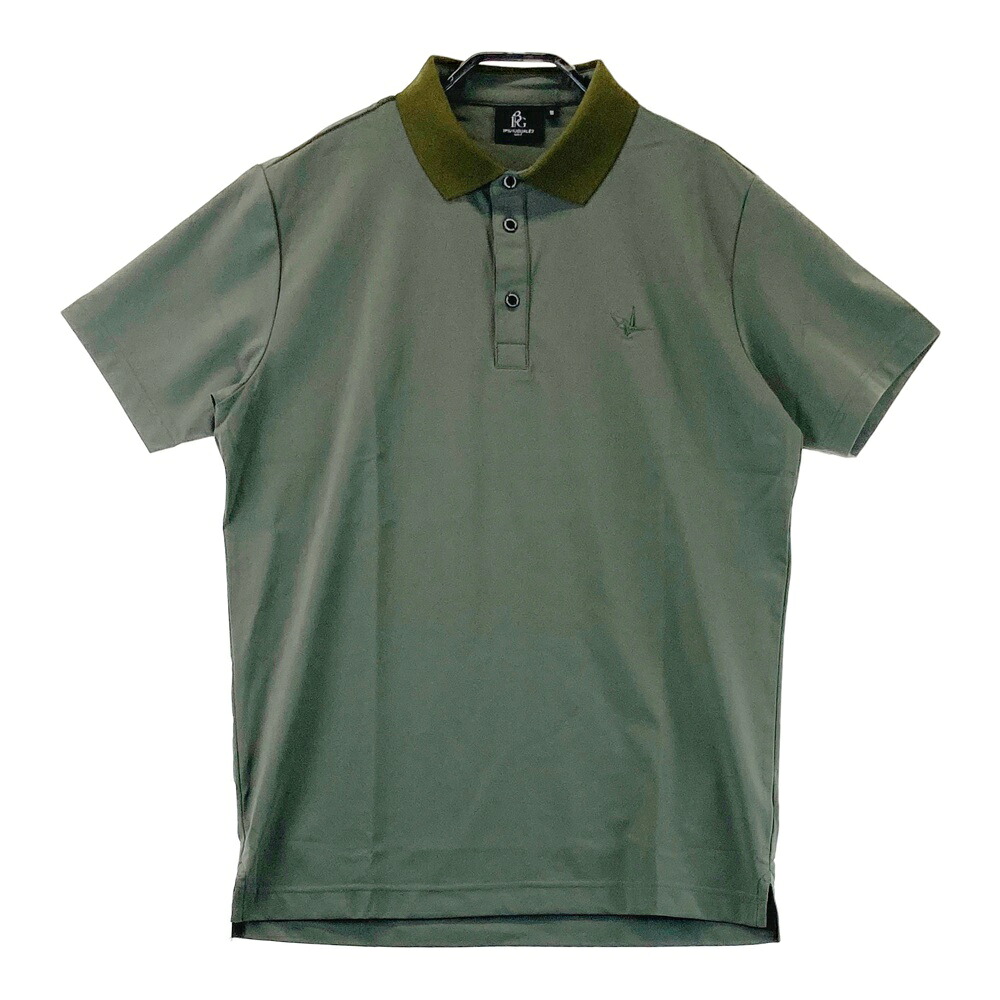 1PIU1UGUALE3 GOLF GCT007 半袖ポロシャツ カーキ系 3 【中古】ゴルフウェア メンズ